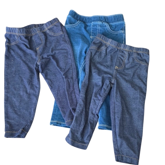 Bundle Of 3 Toddler Denim Leggings - Blue Shades 18 Months - Picture 1 of 4